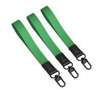 Harts Multi pack of 3 Large Heavy Duty Nylon Identification Key Ring Clip on Handel loops Fob. (Green)