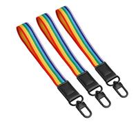 Harts Multi pack of 3 Large Heavy Duty Nylon Identification Key Ring Clip on Handel loops Fob. (LGBTQ 3)