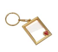 Harts Multi Pack of 5 units Gold plated Metal Love Heart Passport Photograph Photo Picture Key Ring