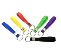 Harts Multi pack of Six Heavy Duty Identification Silicon Key Ring loops Fob.