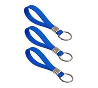 Harts Multi pack of three Heavy Duty Identification Silicon Key Ring loops Fob. (3 Blue)