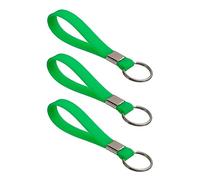 Harts Multi pack of three Heavy Duty Identification Silicon Key Ring loops Fob. (3 Green)
