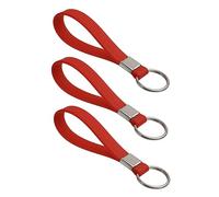 Harts Multi pack of three Heavy Duty Identification Silicon Key Ring loops Fob. (3 Red)