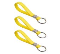 Harts Multi pack of three Heavy Duty Identification Silicon Key Ring loops Fob. (3 Yellow)
