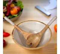 Hartsmede Geometric Handmade Medium Serving Bowl With Spoons Geo Grey | Size: 3L Hartsmede Grey 3L