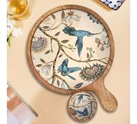 Hartsmede Handmade Serving Platter Tray With Bowl Hummingbird Ideal Gift in Beige Hartsmede Beige