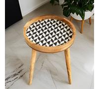 Hartsmede Handmade Side Table Solid Mango Wood Detachable Legs Monochrome PL in True Black Hartsmede True Black
