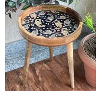 Hartsmede Handmade Side Table with Detachable Legs Paisley in Beige Hartsmede Beige