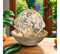 Hartsmede Hummingbird Large Serving Bowl With Lid & Spoons Hummingbird in Beige | Size: 3L Hartsmede Beige 3L