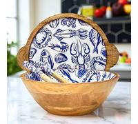 Hartsmede Ocean Large Serving Bowl With Lid & Spoons Ocean in Brown | Size: 3L Hartsmede Brown 3L