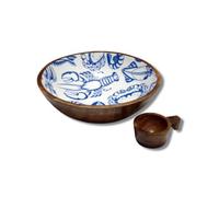 Hartsmede Ocean Snack Serving Bowl with Dip Bowl
