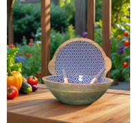 Hartsmede Sambhal Large Serving Bowl With Lid & Spoons in Blue Hartsmede Blue