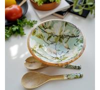 Hartsmede Snowbell Handmade Medium Serving Bowl With Spoons in Green | Size: 3L Hartsmede Green 3L