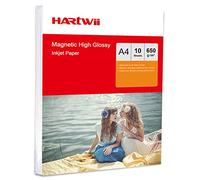 Hartwii 10 Sheets A4 650Gsm Magnet High Glossy Photo Paper Inkjet Paper Printing for Ink Printer