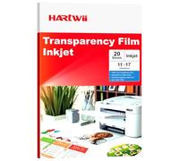 Hartwii Transparency Film, 20 Sheets 11x17 inches, Inkjet Printer Paper, Ideal for Overhead Projectors, Fast-Drying, Enduring & Adaptable