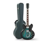 Hartwood Revival Legend TR Semi Acoustic Guitar & Hard Case Tealburst