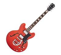 Hartwood Revival Vibrato Semi Acoustic Guitar, Burnt Orange