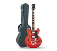 Hartwood Revival Vibrato Semi Acoustic Guitar & Hard Case Burnt Orange
