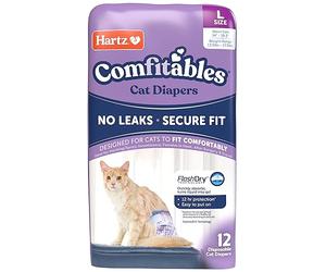 Hartz Comfitables Cat Diapers, Size L 12 Count, Comfortable & Secure Fit, Easy to Put On