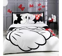 Haru Homie Microfiber Reversible Printing Mickey Mouse Couples Duvet Cover 3PCS Bedding Set with Zipper Closure - Ultra Soft Lightweight and Easy Care, King