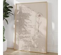 Haruhiart F. Scott Fitzgerald Poster Vintage Quote Wall Art for What It's Worth Print Minimalist Flower Painting Literary Inspirational Pictures Positive Encouragement Posters 16x24in