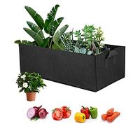 harupink 5 Pcs Fabric Raised Garden Bed, Square Garden Flower Grow Bag, Rectangle Grow Bag, Vegetable Planting Planter Pot for Potato Carrot Onion Taro Plant Growing Pots with Handles (medium)