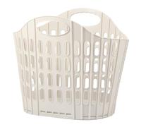 harupink Foldable Laundry Basket, Plastic (PP), BPA-Free, Portable, Air-Permeable Decoration, Effectively Protects Against Moisture and Odour, 40 x 29 x 32 cm (Cream)