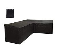 harupink L Shaped Garden Furniture Covers, Patio Waterproof Dustproof Protective Corner Sofa Cover with Storage Bag for Outdoor Patio Table and Chairs (215X215X87CM, Black)