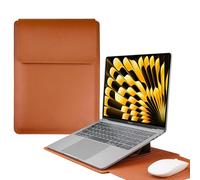 HaruYo 13 13.5 14 15 15.6 16 Inch Laptop Sleeve with Stand Function | Leather Sleeve for MacBook Pro/MacBook Air/Surface/iPad Pro/Surface/Dell/Lenovo/HP/ASUS/Acer 13" 14" Inch Brown