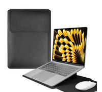 HaruYo 13 13.5 14 15 15.6 16 Inch Laptop Sleeve with Stand Function | Leather Sleeve for MacBook Pro/MacBook Air/Surface/iPad Pro/Surface/Dell/Lenovo/HP/ASUS/Acer 13" 14" Inch Black