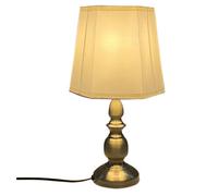 Harvard Antique Brass Touch Table Lamp | Cream Hexagonal Fabric Shade | 4-Stage Sensitive Dimmer Bedside Light | Classic Candlestick Design for Living Room & Bedroom | Bulbs Not Included (Single)
