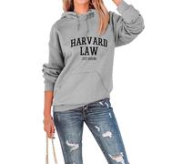 Harvard Law Just Kidding Hoodie Women's Round Neck College Humor School Uniform Campus Sweatshirt (Color : Gray, Size : M)