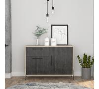 Core Products Harvard Small Sideboard With 2 Doors 1 Drawer Washed Oak, Grey
