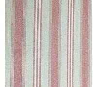 Harvard Stripe French Red Linen 280cm/108 Designer Material Sewing Upholstery Curtain Craft Fabric (Metre)