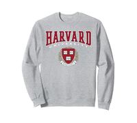 Harvard University Red Veritas Crest Sweatshirt, Adult Unisex, Heather Grey, XX-Large