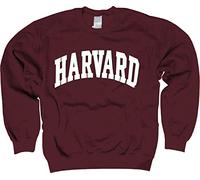 Harvard University Sweatshirt - Officially Licensed Arched Block Crewneck, Crimson, L