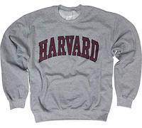 Harvard University Sweatshirt - Officially Licensed Arched Block Crewneck, Grey, S