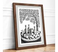 Harvest Abundance Vintage Framed Wall Art Print A2 Walnut Frame
