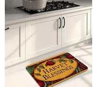 Harvest Blessings Kitchen Mats for Floor, Sunflower Fruits Vintage Soft Mats, Cushioned Comfort Washable Non Slip Decor Rugs for Kitchen Sinks Laundryroom Bathroom 20x31 Inch