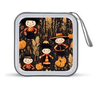 Harvest Celebration Scarecrow Funny CD Case 40 Capacity DVD Holder Portable Storage Disc Binder Wallet for Car Home Travel