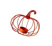 Harvest Centerpiece Decor, Pumpkin Tealight Holder with Iron Frame for Dining Tables, Shelves, Cozy Autumn Scenes Candlestick Holder Decorative Stand Pumpkin Wire Fall Halloween Tabletop