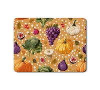 Harvest Dish Drying Mats For Kitchen Counter, Vintage Vegetable Absorbent Rubber Dish Mat, Polka Dot PU Leather Drying Pad For Home Decor 18x24 Inch