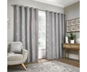 Harvest Embroidered Appletree Motif Pair Of Eyelet Curtains