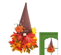 Harvest Fall Gnome Wreath - Outdoor Artificial Wreath for Autumn Decor, Farmhouse Home Door Wreaths for Thanksgiving Wreath Decorations