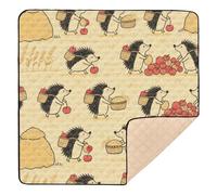 Harvest Fall Hedgehog Fruit Large Stylish Baby Playmat for Indoor Outdoor Waterproof Kicking Mat for Baby Kids Toddlers Infants, 50'' x 50''