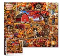 Harvest Festival Jigsaw Puzzles for Adults 1000 Pieces Pumpkin Patch Farm Scene DIY Puzzles for Family Activity Games Autumn Art Jigsaw Puzzles Home Wall Decor Craft Gifts 19.7 x 27.6 Inch