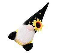 Harvest Festival Sunflower Ladybird Faceless Doll Ornament, Black Cloth | Cute Desktop Decor, Giftable Photography Prop for Windowsills, Shelves, Living Room Seasonal Display