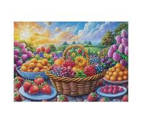 Harvest Fruit Basket 300 Pcs Jigsaw Puzzle Bundle Family Puzzle Lovers Fun Family Game Mindful Activity Spring Eco Friendly Cardboard 300 PCS