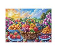 Harvest Fruit Basket 500-piece Jigsaw Puzzle Bundle Family Puzzle Lovers Brain Training Mindful Activity Spring Gift Durable Cardboard 500 PCS