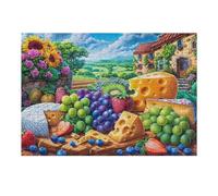 Harvest Grapes 300-piece Jigsaw Puzzle Bundle Basket Fruit Pastoral Family Puzzle Lovers Brain Training Mindful Activity Spring Gift Durable Cardboard 300 PCS